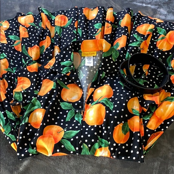 SOLD - New Bernie Dexter Dive In Juicy Orange Print Dress - Picture 2 of 4